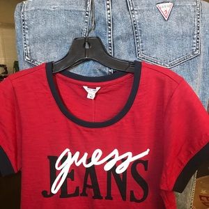 Guess appliqué jeans and matching T-shirt